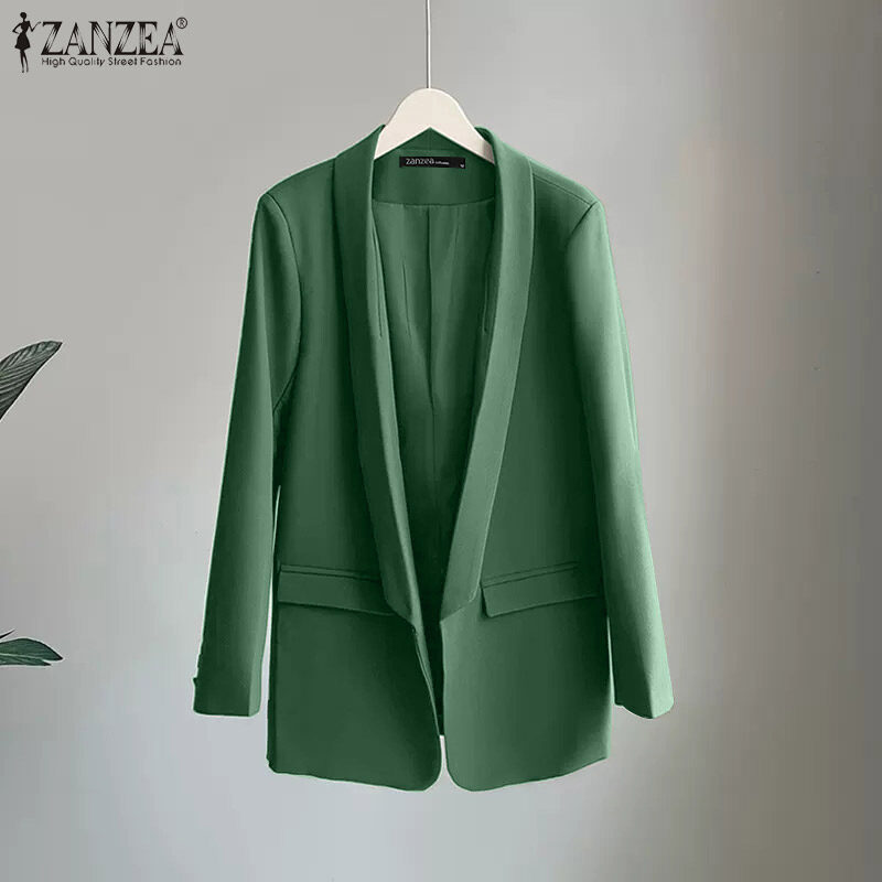 ZANZEA Women Formal Office OL Lapel Collar Full Sleeve Suits Business Leisure Solid Blzaer #3