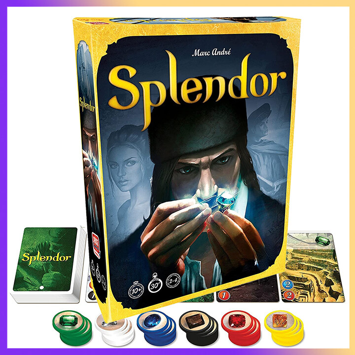Splendor Strategy Board Game | 2-4 Players | Popular Family Board Game for Adults and Kids Ages 10+ | Fun Gem Merchant Party Games | Average Playtime 30 minutes