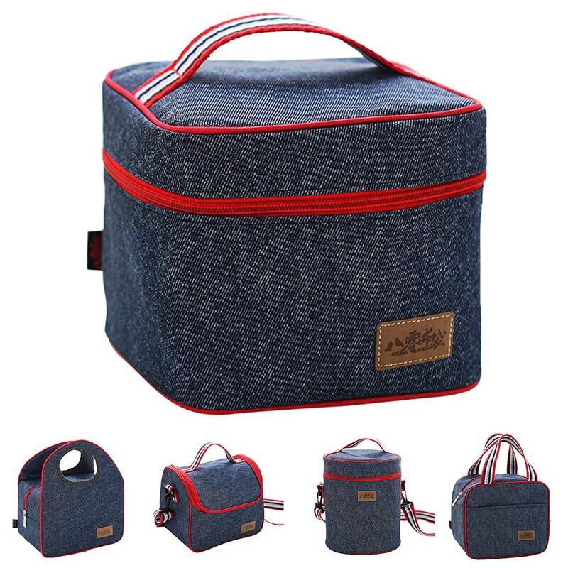 New Stylish Picnic Bag Oxford Cloth Lunch Box Portable Thermal Handbag Cooler Insulated Lunch Bag For Women Kids School Student