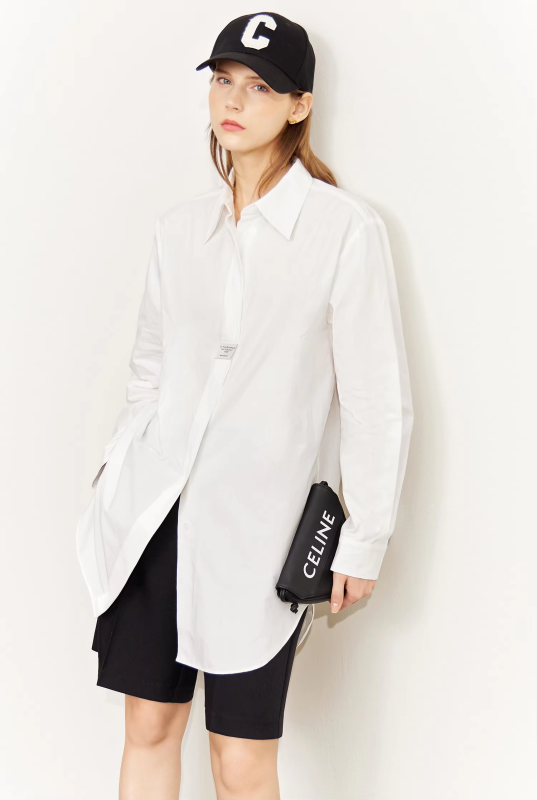 AMII Minimalism Casual Women's Shirt Autumn Cotton Turndown Collar Loose Full Sleeves Tops Office Lady Female Clothing 12270341