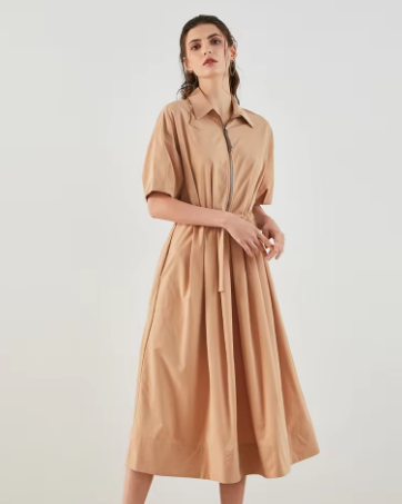 K1431W High-Quality Boutique Polo Collar Flora Casual Clothes Women Dresses Women Dresses Real Silk Dress