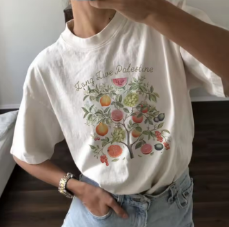 Watermelon T-shirt Palestine Fruits Aesthetic Shirt Trendy Graphic Shirt Vintage Watermelon Tee Crewneck Top 2024 Short Sleeve