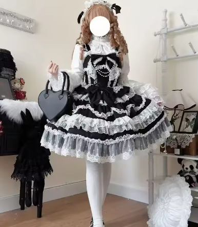 Licaboth Original Design Lolita Lace Puffy Dress Gorgeous Floral Wedding Jsk Suspender Princess Dresses